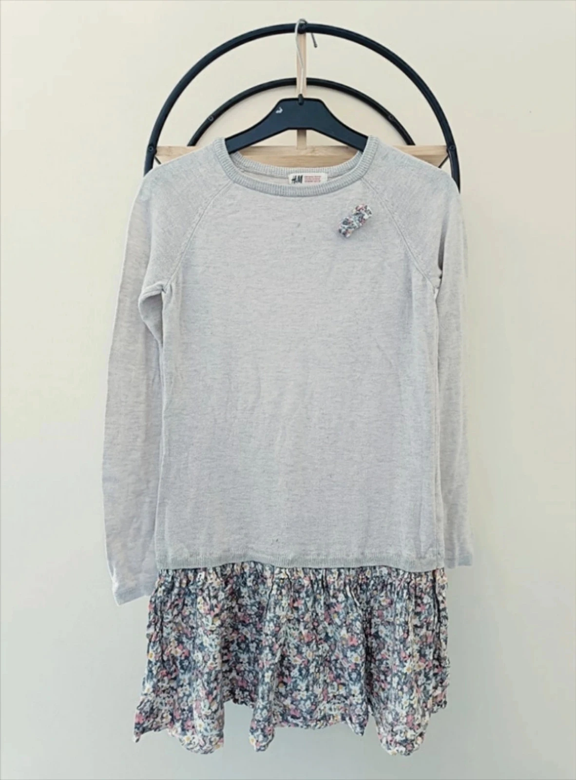8 10 ans robe bi matière h&m